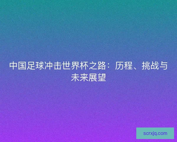 中国足球冲击世界杯之路:历程、挑战与未来展望 中国足球冲击世界杯之路:历程、挑战与未来展望